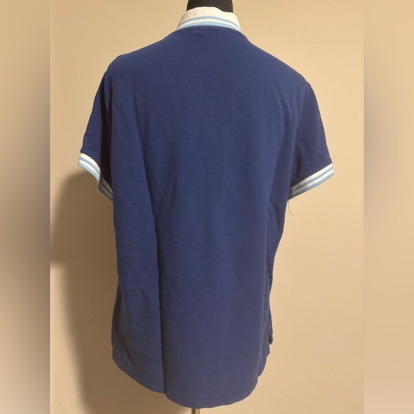 EUC Versace Jeans Blue and White Embroidered Logo Polo size medium - Picture 4 of 6